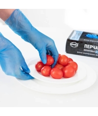 Перчатки AVIORA неопудренные винил ГОЛУБЫЕ р. M 100 шт.