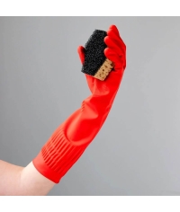 Перчатки AVIORA хозяйственные латексные Красные с удлиненной манжетой 1 пара размер L