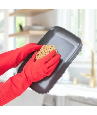 Перчатки AVIORA хозяйственные латексные Красные с удлиненной манжетой 1 пара размер L