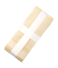 Влагопрочный бумажный бежевый V-уголок для хот-дога 85+40×215 мм