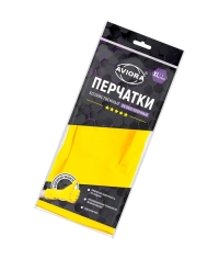 Перчатки Aviora 5 Звезд хозяйственные ЛАТЕКСНЫЕ желтые 1 пара размер XL