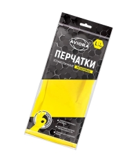 Перчатки Aviora хозяйственные ЛАТЕКСНЫЕ желтые 1 пара размер L