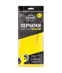 Перчатки Aviora хозяйственные ЛАТЕКСНЫЕ желтые 1 пара размер S