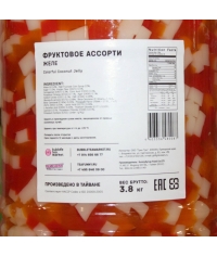 Кусочки кокосового желе в сиропе Bubble Tea Фруктовое ассорти 3800 г