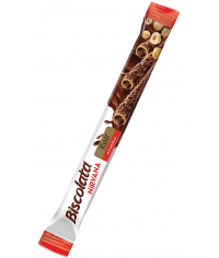Вафельная трубочка Biscolata Roll Молочный шоколад Ореховая начинка Фундук 28 г