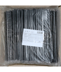Трубочки черные в индивидуальной упаковке 240 мм d=8 мм по 250 шт.