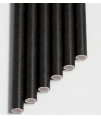 Бумажные трубочки для бутылок Черные 230 мм d=6 мм 250 шт.