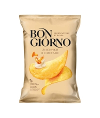 Чипсы картофельные BON GIORNO Лисички в сметане 80 г Чипсы картофельные BON GIORNO Лисички в сметане 80 г