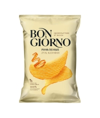 Чипсы картофельные рифленые BON GIORNO Лук Конфи 80 г