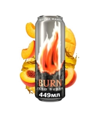 Энергетический напиток Burn Peach Zero Sugar 449 мл ж/б