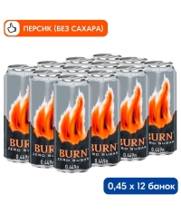 Энергетический напиток Burn Peach Zero Sugar 449 мл ж/б