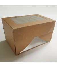 Коробка картон крафт CandyBox с окном 1200мл 150×100×85мм