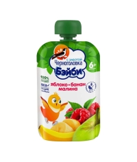 Пюре детское Черноголовка Бейби Яблоко Банан Малина 85 г пауч