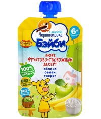 Пюре детское Черноголовка Бейби Фруктово-творожный десерт 85 г пауч
