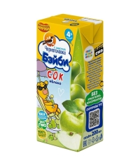 Черноголовка Бейби 100% детский сок Оранжевая корова Яблочный осветленный 200 мл