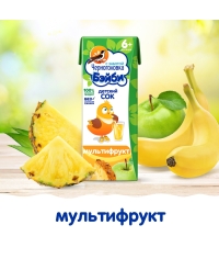 Черноголовка Бейби 100% детский сок Мультифрукт с мякотью 200 мл