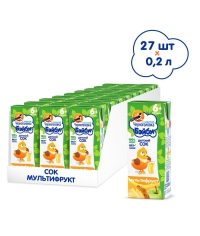 Черноголовка Бейби 100% детский сок Мультифрукт с мякотью 200 мл