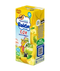 Черноголовка Бейби 100% детский сок Мультифрукт с мякотью 200 мл