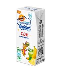 Черноголовка Бейби 100% детский сок Мультифрукт с мякотью 200 мл