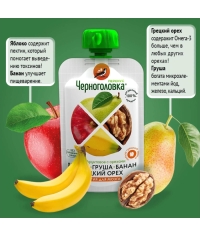 Пюре детское Черноголовка Перекус с Грецким орехом 85 г пауч