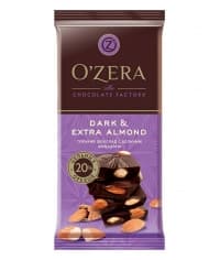 Шоколад O"Zera Dark & Extra Almond темный с цельным миндалем 90 г