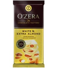 Шоколад O"Zera White & Extra Almond белый с цел. миндалем 90 г