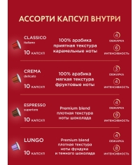 Кофе-капсулы Nespresso Coffesso АССОРТИ 8 вкусов по 5 г коробкой 80 шт.