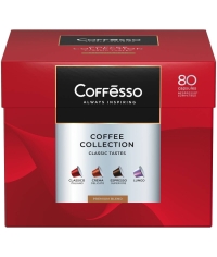 Кофе-капсулы Nespresso Coffesso АССОРТИ 4 вкуса по 5 г коробкой 80 шт.