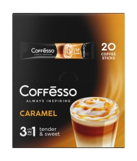 Кофе растворимый Coffesso 3 в 1 Caramel стики 14 г × 20 шт.