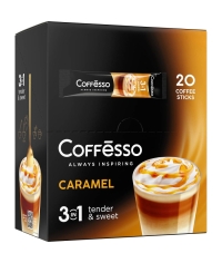 Кофе растворимый Coffesso 3 в 1 Caramel стики 14 г × 20 шт.