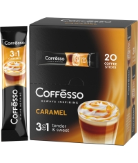 Кофе растворимый Coffesso 3 в 1 Caramel стики 14 г × 20 шт.