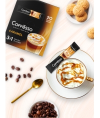 Кофе растворимый Coffesso 3 в 1 Caramel стики 14 г × 20 шт.
