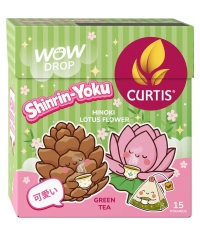 Curtis WOW DROP зеленый чай фруктово-травяной Shinrin-Yoku ШИШКИ-ЛОТОС 15 пирам. × 1,5 г