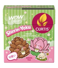 Curtis WOW DROP зеленый чай фруктово-травяной Shinrin-Yoku ШИШКИ-ЛОТОС 15 пирам. × 1,5 г