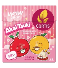 Curtis WOW DROP чай фруктово-травяной AKAI TSUKI каркаде 15 пирам. × 1,5 г