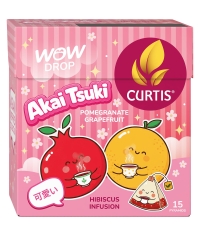 Curtis WOW DROP чай фруктово-травяной AKAI TSUKI каркаде 15 пирам. × 1,5 г