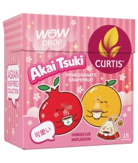 Curtis WOW DROP чай фруктово-травяной AKAI TSUKI каркаде 15 пирам. × 1,5 г