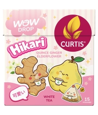 Curtis WOW DROP белый чай фруктово-травяной HIKARI айва бузина имбирь 15 пирам. × 1,5 г