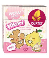 Curtis WOW DROP белый чай фруктово-травяной HIKARI айва бузина имбирь 15 пирам. × 1,5 г