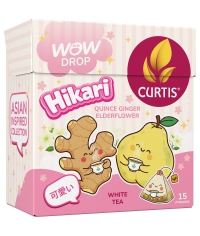 Curtis WOW DROP белый чай фруктово-травяной HIKARI айва бузина имбирь 15 пирам. × 1,5 г
