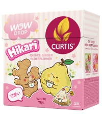 Curtis WOW DROP белый чай фруктово-травяной HIKARI айва бузина имбирь 15 пирам. × 1,5 г