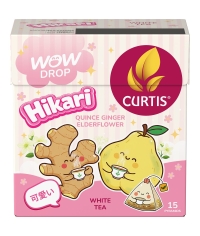 Curtis WOW DROP белый чай фруктово-травяной HIKARI айва бузина имбирь 15 пирам. × 1,5 г