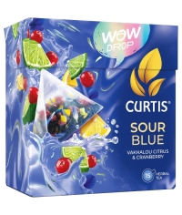 Curtis WOW DROP чай фруктово-травяной SOUR Blue Кислый синий 15 пирам. × 1,5 г