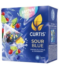 Curtis WOW DROP чай фруктово-травяной SOUR Blue Кислый синий 15 пирам. × 1,5 г