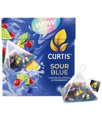 Curtis WOW DROP чай фруктово-травяной SOUR Blue Кислый синий 15 пирам. × 1,5 г