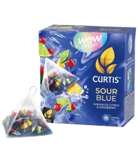 Curtis WOW DROP чай фруктово-травяной SOUR Blue Кислый синий 15 пирам. × 1,5 г