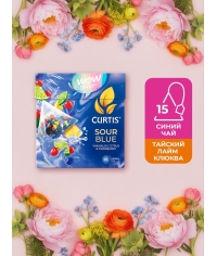 Curtis WOW DROP чай фруктово-травяной SOUR Blue Кислый синий 15 пирам. × 1,5 г