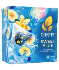 Curtis WOW DROP чай фруктово-травяной SWEET Blue Сладкий синий 15 пирам. × 1,5 г