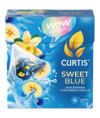 Curtis WOW DROP чай фруктово-травяной SWEET Blue Сладкий синий 15 пирам. × 1,5 г