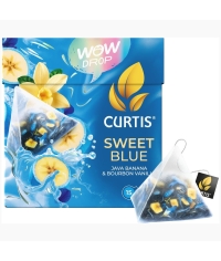 Curtis WOW DROP чай фруктово-травяной SWEET Blue Сладкий синий 15 пирам. × 1,5 г